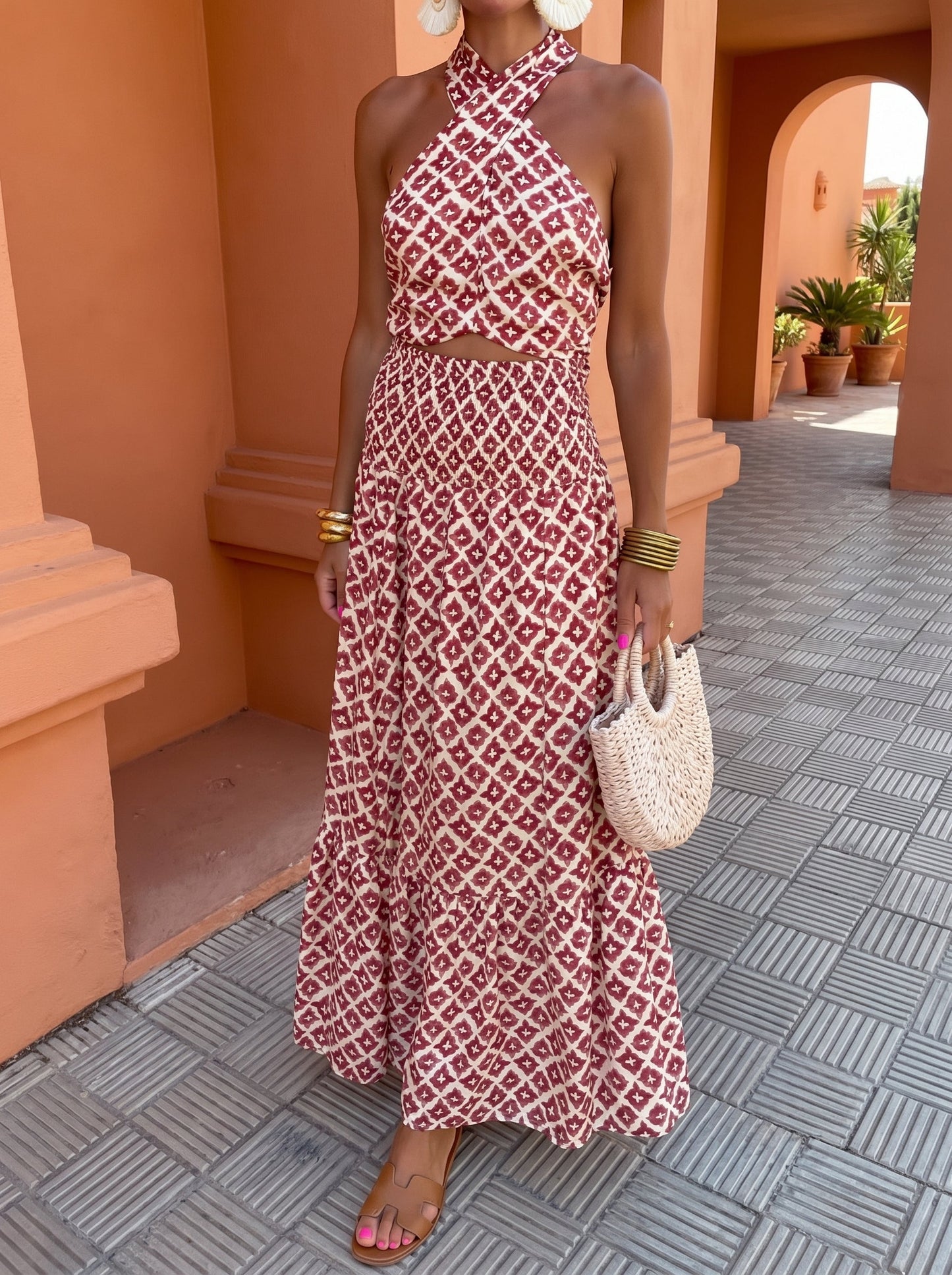 Elsa | Κομψό Σετ με Σχέδιο Έξω Ώμου