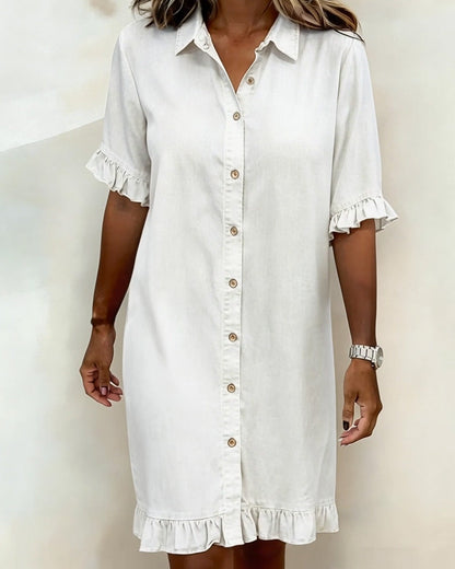 Maria | Robe en Denim Confortable avec Plis Flatteurs