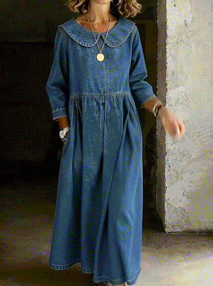 Clara | Robe en jean avec col Peter Pan