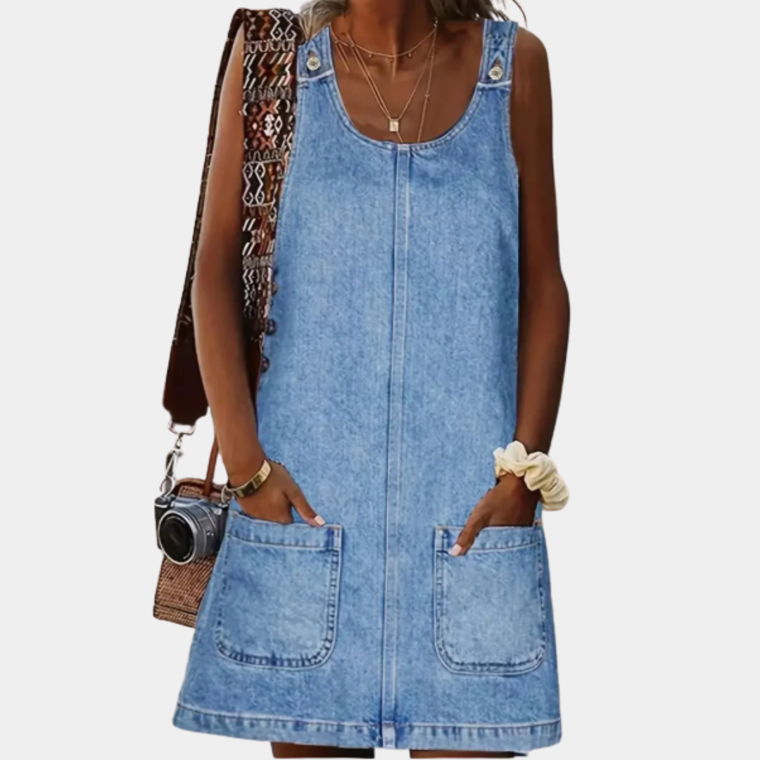 Σέιλορ™ | Χαλαρό Φόρεμα σε Denim-Look Ύφασμα