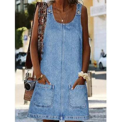 Σέιλορ™ | Χαλαρό Φόρεμα σε Denim-Look Ύφασμα