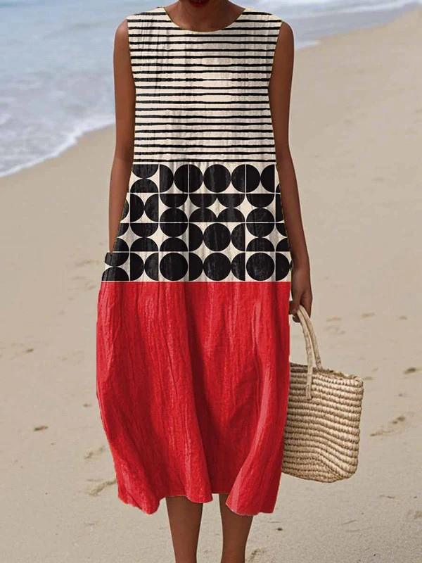 Jane™ Midi Φόρεμα Colorblock