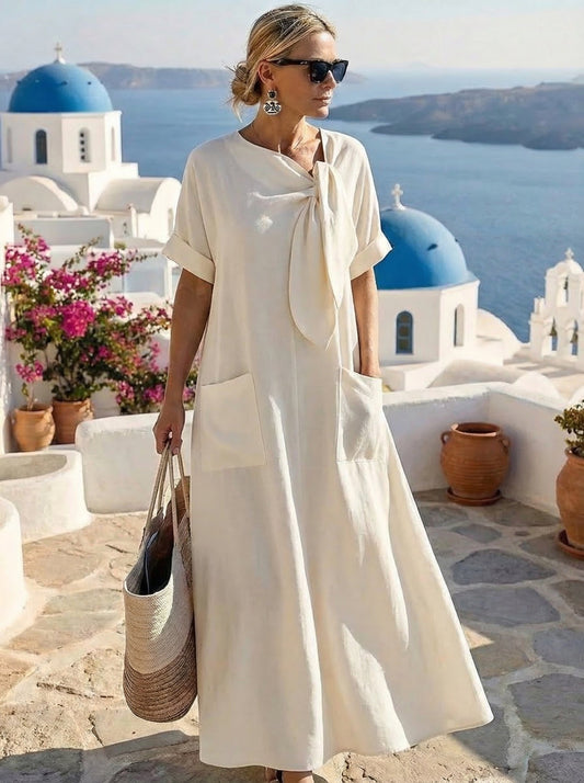 Fleur™ Κομψό Φόρεμα με Τσέπες